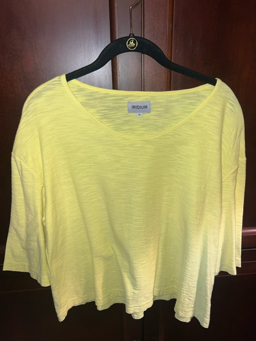 Iridium Women's Yellow Scoop Neck Lightweight Cotton Tee